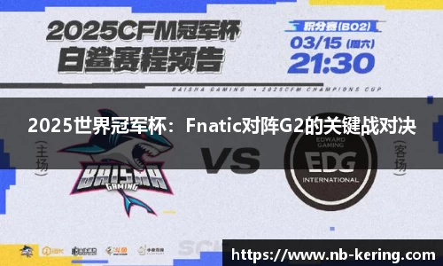 2025世界冠军杯：Fnatic对阵G2的关键战对决